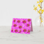 Faltkarte : Pink Gerber Daisies Karte (Gelbe Blume)