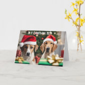 Faltkarte Weihnachtskarte Adorable Dog Karte (Gelbe Blume)