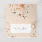 Faltkarten für die Hochzeit von Boho Florals Platzkarte (Außenseite Aufgefaltet)