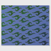 Faltpapier BLAU- UND SCHWARZE JAPANISCHE MUSTER Geschenkpapier (Flach)