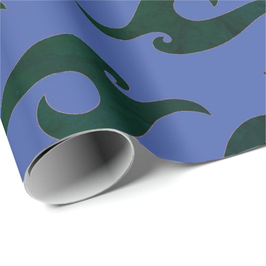 Faltpapier BLAU- UND SCHWARZE JAPANISCHE MUSTER Geschenkpapier (Rolleneckpunkt)