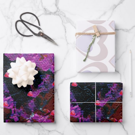 Faltpapier Flachblätter 2 und 1 Designs Geschenkpapier Set (Vorderseite)