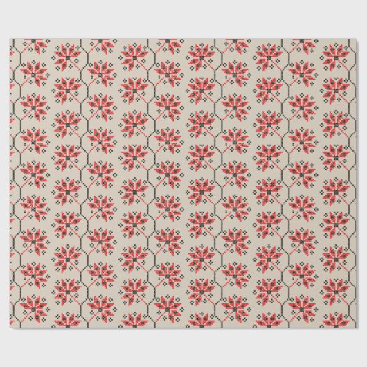 Faltpapier "Folkart Floral Pattern" Geschenkpapier (Flach)