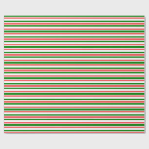 Faltpapier "Fun Red, White, Green Lines" Geschenkpapier