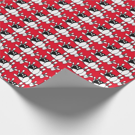 Faltpapier für Bowlingkugel und Buttone Geschenkpapier (Ecke)