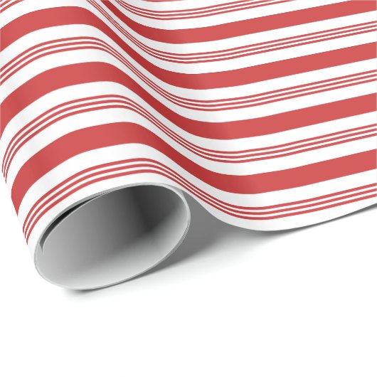 Faltpapier für Candy Cane Stripes - Rot und Weiß Geschenkpapier (Rolleneckpunkt)