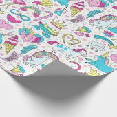 Faltpapier für das Muster "Unicoron Doodle" Geschenkpapier (Ecke)