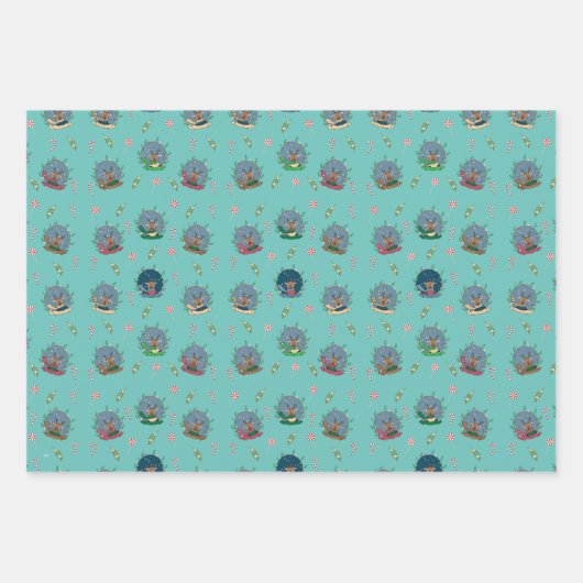 Faltpapier für das Rentiermuster des Weihnachtsman Geschenkpapier Set (Vorderseite)