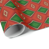 Faltpapier für das rote und grüne Diamantmuster Geschenkpapier (Rolleneckpunkt)