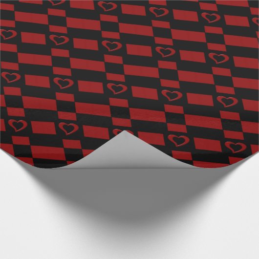 Faltpapier für das rote und schwarze verschachtelt geschenkpapier (Ecke)