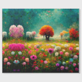 Faltpapier für die Blumenmuster Geschenkpapier (Flach)