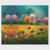 Faltpapier für die Blumenmuster Geschenkpapier (Flach)