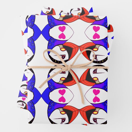 Faltpapier für die Puffin-Liebe für jeden Anlass Geschenkpapier Set (Beispiel)