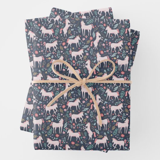 Faltpapier für Einhornfelder Geschenkpapier Set (Beispiel)