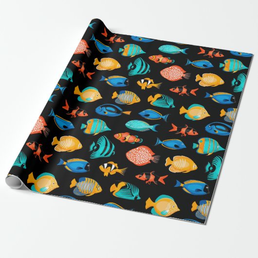 Faltpapier für Fischmuster Geschenkpapier (Ungerollt)