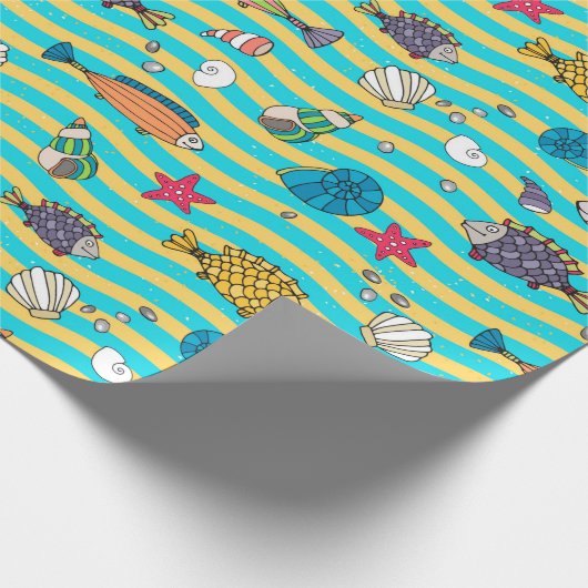 Faltpapier für Fischmuster Geschenkpapier (Ecke)