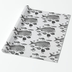 Faltpapier für Fischmuster Geschenkpapier