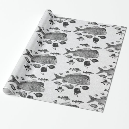 Faltpapier für Fischmuster Geschenkpapier (Ungerollt)