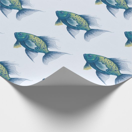 Faltpapier für Fischmuster Geschenkpapier (Ecke)