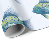 Faltpapier für Fischmuster Geschenkpapier (Rolleneckpunkt)