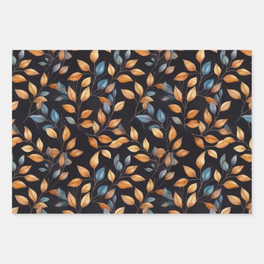 Faltpapier für Herbstblätter Geschenkpapier Set (Vorderseite 2)