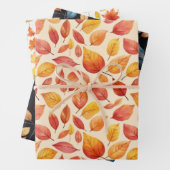 Faltpapier für Herbstblätter Geschenkpapier Set (Beispiel)