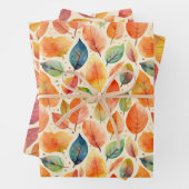 Faltpapier für Herbstblätter Geschenkpapier Set (Beispiel)