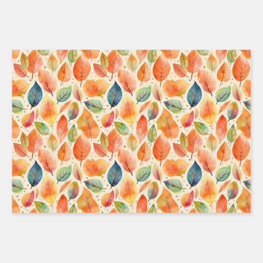 Faltpapier für Herbstblätter Geschenkpapier Set (Vorderseite)