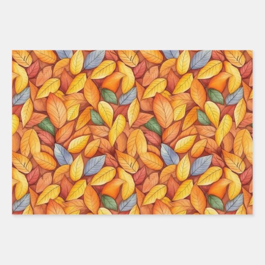 Faltpapier für Herbstblätter Geschenkpapier Set (Vorderseite 2)