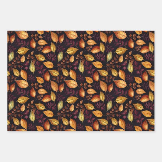Faltpapier für Herbstblätter Geschenkpapier Set (Vorderseite)