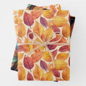 Faltpapier für Herbstblätter Geschenkpapier Set (Beispiel)