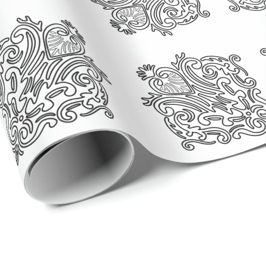 Faltpapier für Herz-Tile-Muster Geschenkpapier (Rolleneckpunkt)