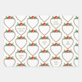 Faltpapier für Herz und Rose - Flachblätter Geschenkpapier Set (Vorderseite)