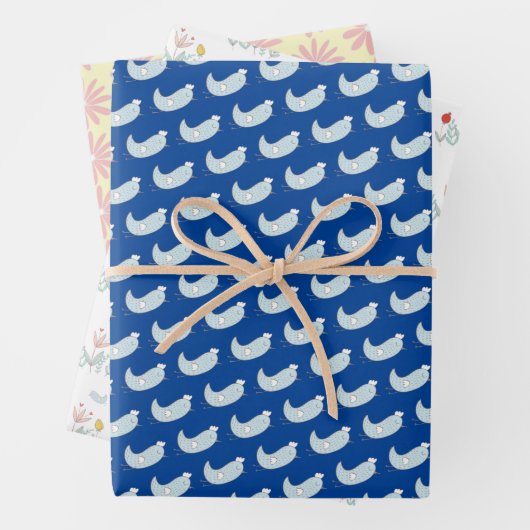 Faltpapier für Joyful Garden Bird Wrapping Geschenkpapier Set (Beispiel)