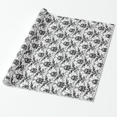Faltpapier für Schwarz-Weiß-Damast-Muster Geschenkpapier (Ungerollt)