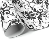 Faltpapier für Schwarz-Weiß-Damast-Muster Geschenkpapier (Rolleneckpunkt)