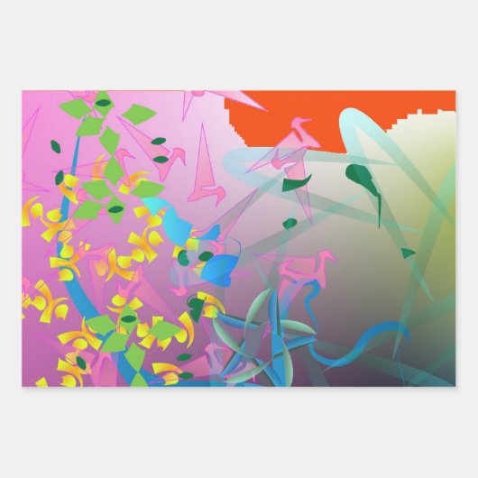 Faltpapier für Schwestern, flache Bleche, Set 3 Geschenkpapier Set (Vorderseite)