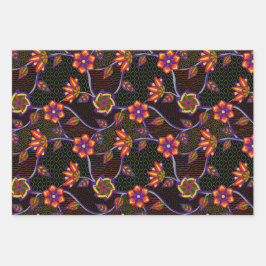 Faltpapier für Tribal-Floral Geschenkpapier Set