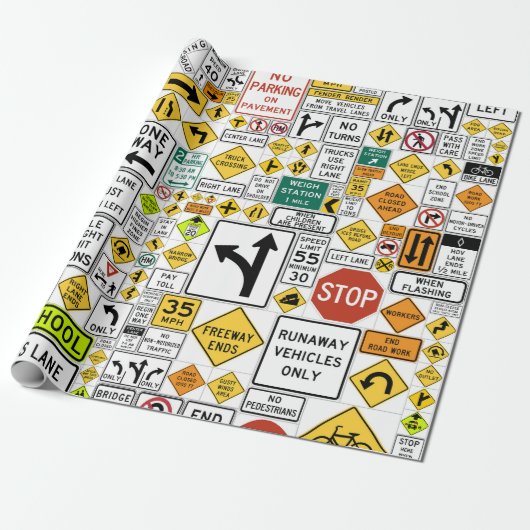 Faltpapier für Verkehrszeichen Geschenkpapier (Ungerollt)