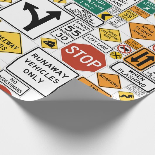 Faltpapier für Verkehrszeichen Geschenkpapier (Ecke)