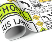 Faltpapier für Verkehrszeichen Geschenkpapier (Rolleneckpunkt)