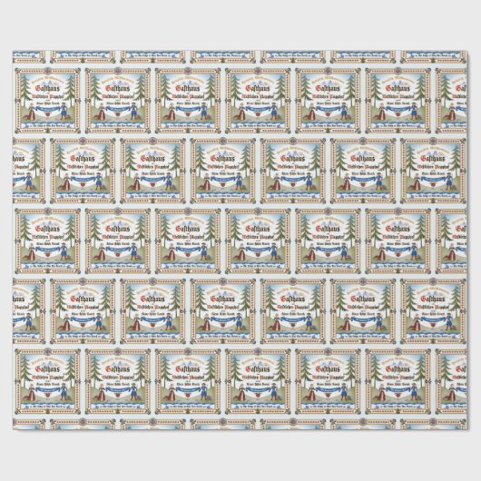 Faltpapier ~ Lodge Signage Geschenkpapier (Flach)