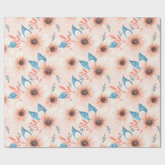 Faltpapier mit Blumenmuster Geschenkpapier (Flach)