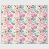 Faltpapier mit Blumenmuster Geschenkpapier (Flach)