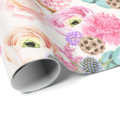 Faltpapier mit Blumenmuster Geschenkpapier (Rolleneckpunkt)