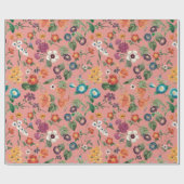 Faltpapier mit Blumenmuster Geschenkpapier (Flach)