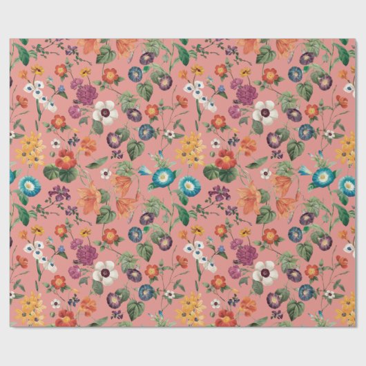 Faltpapier mit Blumenmuster Geschenkpapier (Flach)