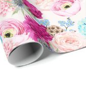 Faltpapier mit Blumenmuster Geschenkpapier (Rolleneckpunkt)