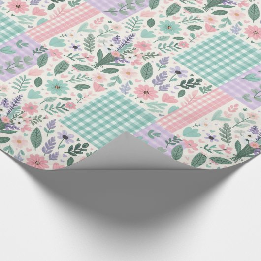 Faltpapier Pastor Floral Patchwork Geschenkpapier (Ecke)