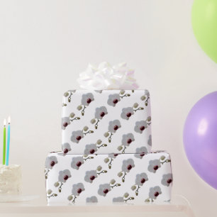 Faltpapier - rubinbeschichteter weißer Orchid Geschenkpapier